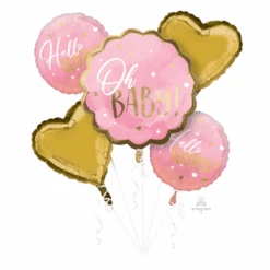 Anagram Bouquet 5pc Balloons Pink Baby Girl Oh Baby P75