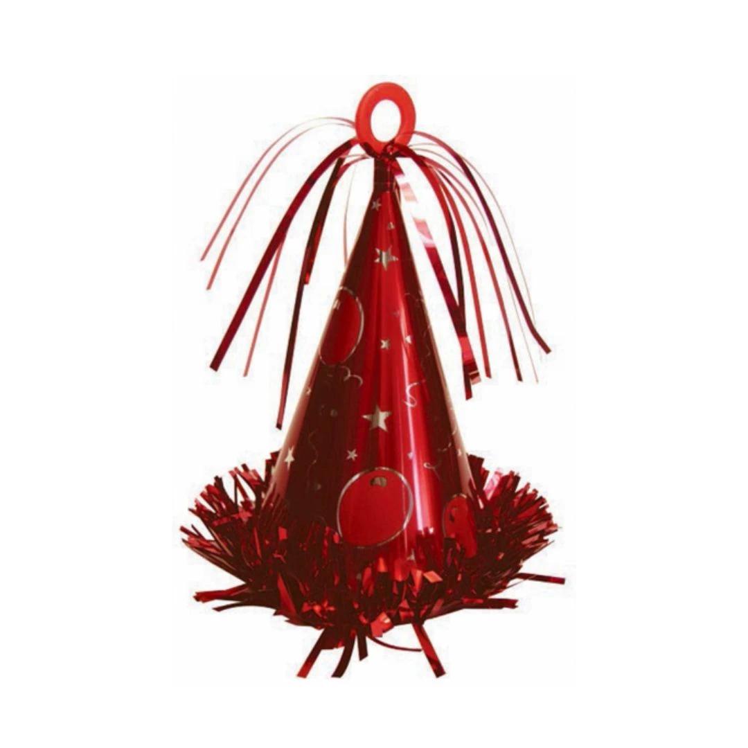 Party Hat Balloon Weight - Red 3 Party Hat Balloon Weight - Red