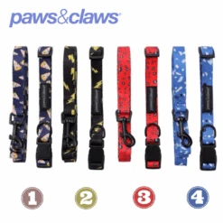 Park Life Collar + Lead Set Small 4 Asstd Designs 1.5cm