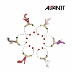 Avanti Wine Charms Set Of 6 - Shoes