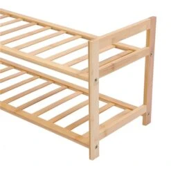 Bamboo 2 Tier Shoe Rack 67X25X31Cm -Stacked Store 17828 3
