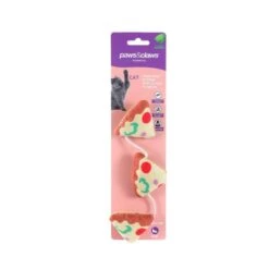 Cat Toy Plush Pizza Dangler W/ Crinkle & Catnip