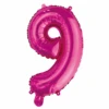 Numeral Foil Balloon 35cm Hot Pink - 9