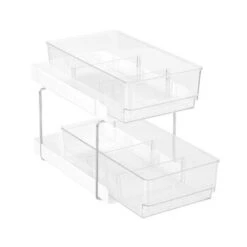 CRYSTAL 2 TIER DRAWER TRAYS WITH DIVIDERS 9 CRYSTAL 2 TIER DRAWER TRAYS WITH DIVIDERS -Stacked Store 2 Tier Crystal Drawer Trays with Dividers 30x25.5cm p2