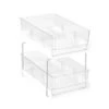 CRYSTAL 2 TIER DRAWER TRAYS WITH DIVIDERS -Stacked Store 2 Tier Crystal Drawer Trays with Dividers 30x25.5cm p3