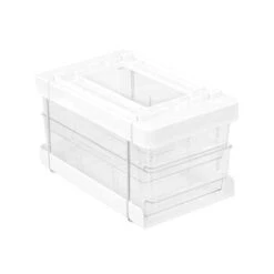 CRYSTAL 2 TIER DRAWER TRAYS WITH DIVIDERS 10 CRYSTAL 2 TIER DRAWER TRAYS WITH DIVIDERS -Stacked Store 2 Tier Crystal Drawer Trays with Dividers 30x25.5cm p4