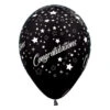 Sempertex Congratulations Stars Metallic Black Latex Balloons 30cm 6pk -Stacked Store 20011308