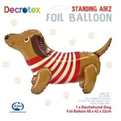 Foil Balloon AirZ DACHSHUND DOG StandIng Decrotex -Stacked Store 211220 1