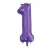 FOIL BALLOON 86cm Purple Number #1 2 FOIL BALLOON 86cm Purple Number #1 -Stacked Store 213841
