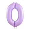 Foil Balloon Number #0 86cm Mat Lilac -Stacked Store 213890