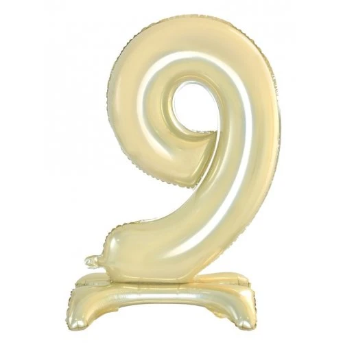 Standing Foil Balloon #9 Luxe Gold 76cm 3 Standing Foil Balloon #9 Luxe Gold 76cm