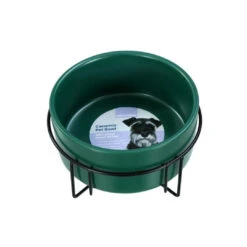 Ceramic Pet Bowl W/Metal Stand 16Cm 950Ml 3 Asstd White/Green/Grey -Stacked Store 21665UL 3