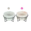 Ceramic Pet Bowl Marble W/Metal Stand 16Cm 950Ml 2 Asstd Grey/Pink -Stacked Store 21672 1