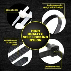 Cable Ties Black & Clear Assorted In Carton 300mm X 4.8mm 36pc -Stacked Store 230594 3