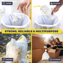 Bin Liner Tidy Garbage Bag 35L 20pk Large White 9 Bin Liner Tidy Garbage Bag 35L 20pk Large White -Stacked Store 256815 4