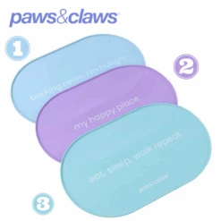 PET NON-SLIP SILICONE FOOD MAT 48X30CM 3 ASSTD OVAL