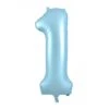 Foil Balloon #1 Pastel Blue 86cm Mat Decrotex