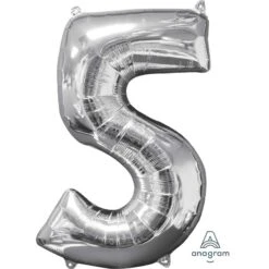 Anagram Mid-Size Shp Silver Number 5 - 66cm