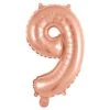 Numeral Foil Balloon 35cm Rose Gold - 9 -Stacked Store 42849 2