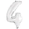 Numeral Foil Balloon 35cm Silver - 4
