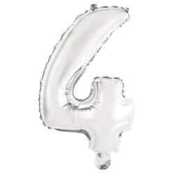 Numeral Foil Balloon 35cm Silver - 4