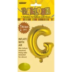 Alphabet Foil Balloon 35cm Gold - G