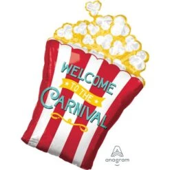 Foil Balloon SuperShape Welcome To The Carnival Popcorn Box P35