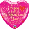 Foil Balloon 45Cm Heart Valentines Day Gold Script