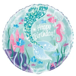 Mermaid Happy Birthday Foil Balloon 45cm