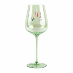 70th Coloured Wine Glass Rose Gold Decal 430ml