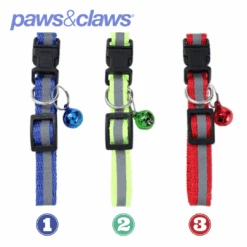 REFLECTIVE BREAKAWAY CAT COLLAR NYLON W/ BELL SML