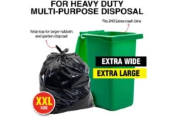 Bin Liner Garbage Bag 240L Black 10pk 8 Bin Liner Garbage Bag 240L Black 10pk -Stacked Store 9326243230372 3