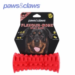 FLAVOUR-BONE SPIKY BONE BEEF FLAVOURED RUBBER TOY