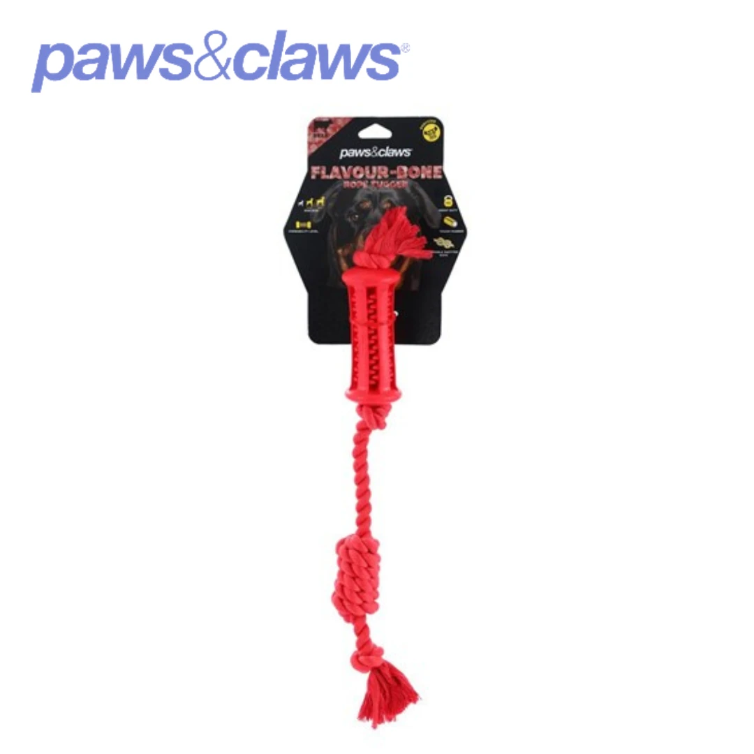 FLAVOUR-BONE ROPE TUGGER BEEF FLAVOURED RUBBER TOY 3 FLAVOUR-BONE ROPE TUGGER BEEF FLAVOURED RUBBER TOY
