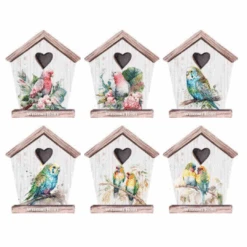 Bird House Key Holders 16.5x19x0.8cm Assorted