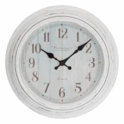 Small White-Washed Décor Clock 23cm