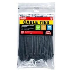 Cable Ties Bulk Pack Black & Clear Assorted In Carton 200mm X 4.5mm 200pc