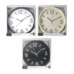 Classic Clock Modern Colour 30cm Assorted