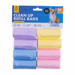 Dog Clean Up Refill Bags 16 Rolls X 15pcs Bag Size 30cm X 14cm