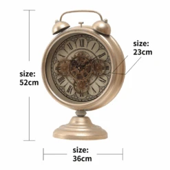 Eddison Twin Bell Gold Metal Moving Gears Clock Desk Clock 52cm 9 Eddison Twin Bell Gold Metal Moving Gears Clock Desk Clock 52cm -Stacked Store Eddison Twin Bell Gold Metal Moving Gears Clock Desk Clock 52cm p4