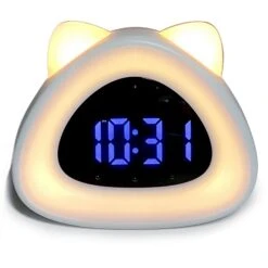 Eurie Cat Ears Sunrise Light Digital Alarm Clock 13x6.5x11cm Assorted -Stacked Store Eurie Cat Ears Sunrise Light Digital Alarm Clock 13x6.5x11cm Assorted p3