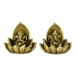 Gold Ganesh With Lotus Flower 2 Assorted 10cm