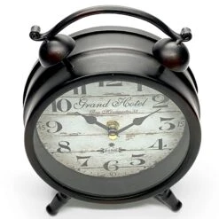 Grand Hotel Faux Twin Bell Metal Vintage Desk Clock 16x6x20.5cm Black -Stacked Store Grand Hotel Faux Twin Bell Metal Vintage Desk Clock 16x6x20.5cm Black p3