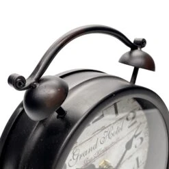 Grand Hotel Faux Twin Bell Metal Vintage Desk Clock 16x6x20.5cm Black -Stacked Store Grand Hotel Faux Twin Bell Metal Vintage Desk Clock 16x6x20.5cm Black p4