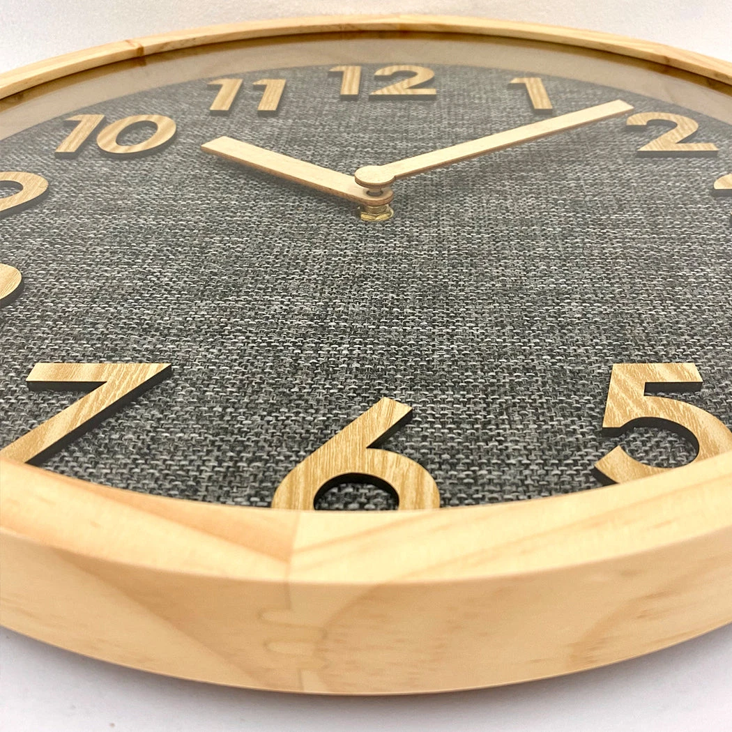 Clock Linen Dial Wooden Clock 10 Clock Linen Dial Wooden Clock - Image 8