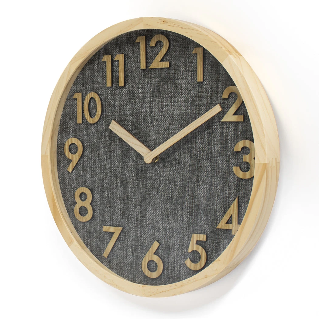 Clock Linen Dial Wooden Clock 6 Clock Linen Dial Wooden Clock - Image 4