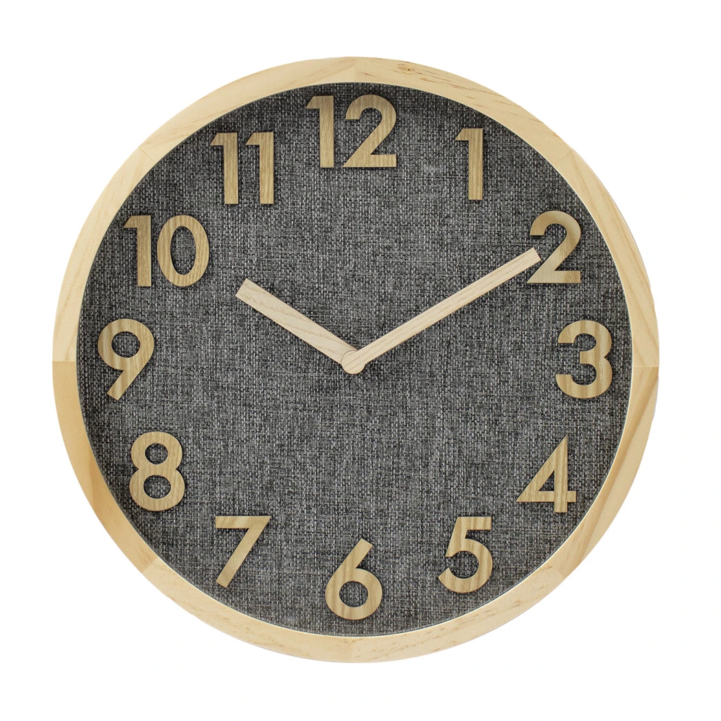 Clock Linen Dial Wooden Clock 4 Clock Linen Dial Wooden Clock - Image 2