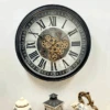 Luxurious Rotating Gears Clock 60cm Black