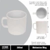 Melamine Mug With Handle 8x8cm White 360ml -Stacked Store Melamine Mug with Handle 8x8cm White 360ml