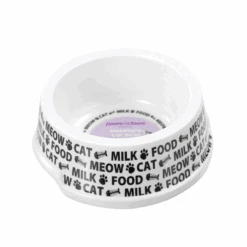 PRINTED MELAMINE CAT BOWL 14.5X5.5CM 3 ASSTD 200ML -Stacked Store Paws and Claws Printed Melamine Cat Bowl 14x4cm 3 Asstd p4